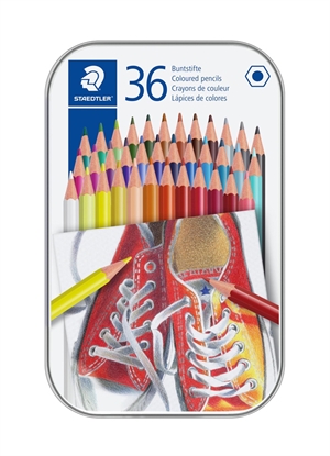 Staedtler Ołówek o kształcie sześciokątnym w metalowym pudełku zestaw (36)